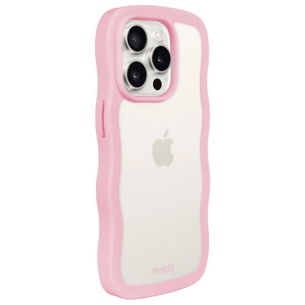 Holdit iPhone 14 Pro Wavy Case - Pink   Transparent For Cheap