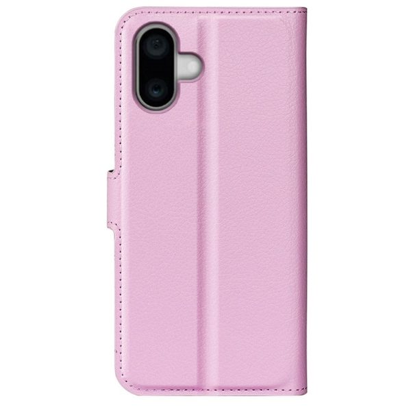 EIDERWOOD iPhone 16 Litchi Læder Cover m. Pung - Lyserød on Sale