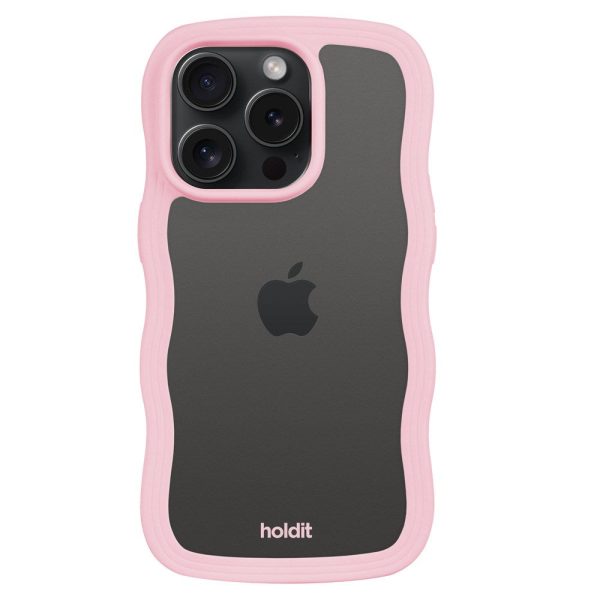 Holdit iPhone 14 Pro Wavy Case - Pink   Transparent For Cheap