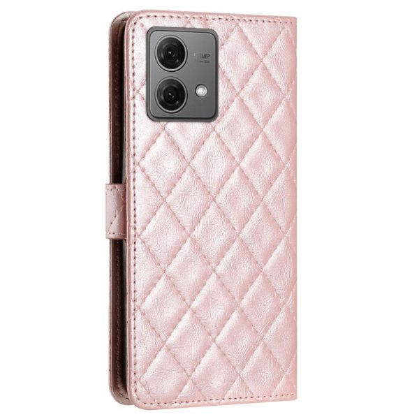 EIDERWOOD Motorola Moto G84 Læder Cover m. Pung & Strop - Rhombus - Rose Gold Online now