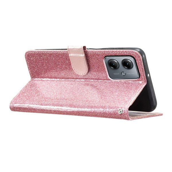 EIDERWOOD Motorola Moto G54 Læder Cover m. Pung & Strop - Glimmer - Rose Gold For Discount