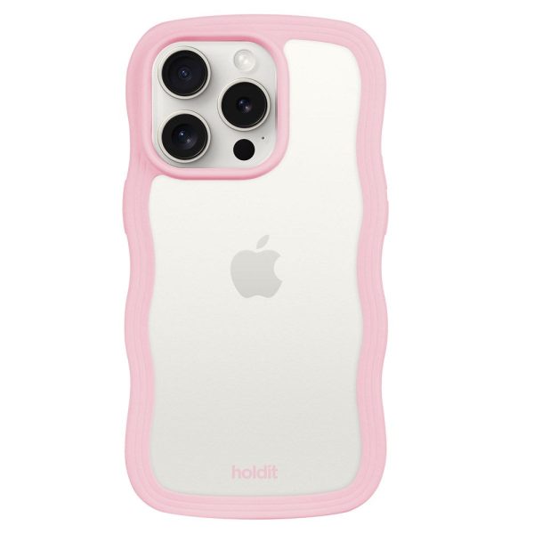 Holdit iPhone 14 Pro Wavy Case - Pink   Transparent For Cheap