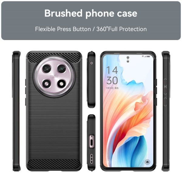 EIDERWOOD Oppo A2 Pro (5G) Brushed Carbon Fiber Cover - Sort Online