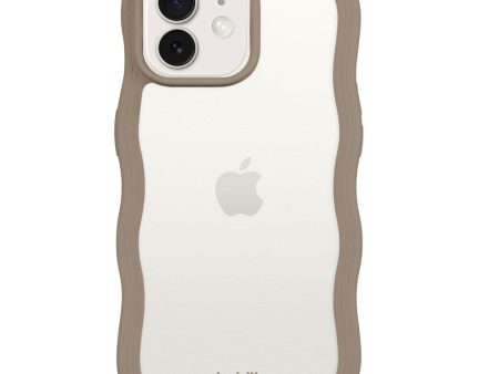 Holdit iPhone 12   12 Pro Wavy Case - Mocha Brown   Transparent For Sale