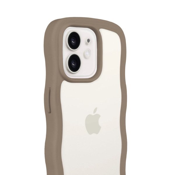 Holdit iPhone 12   12 Pro Wavy Case - Mocha Brown   Transparent For Sale