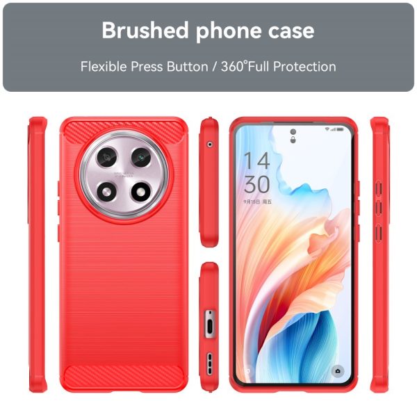 EIDERWOOD Oppo A2 Pro (5G) Brushed Carbon Fiber Cover - Rød Hot on Sale