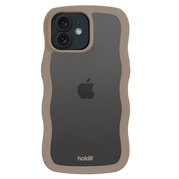 Holdit iPhone 12   12 Pro Wavy Case - Mocha Brown   Transparent For Sale