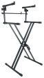 Rockville RKS42X X-Stand 2-Tier Keyboard or DJ Stand Fits Behringer Motor49 Sale