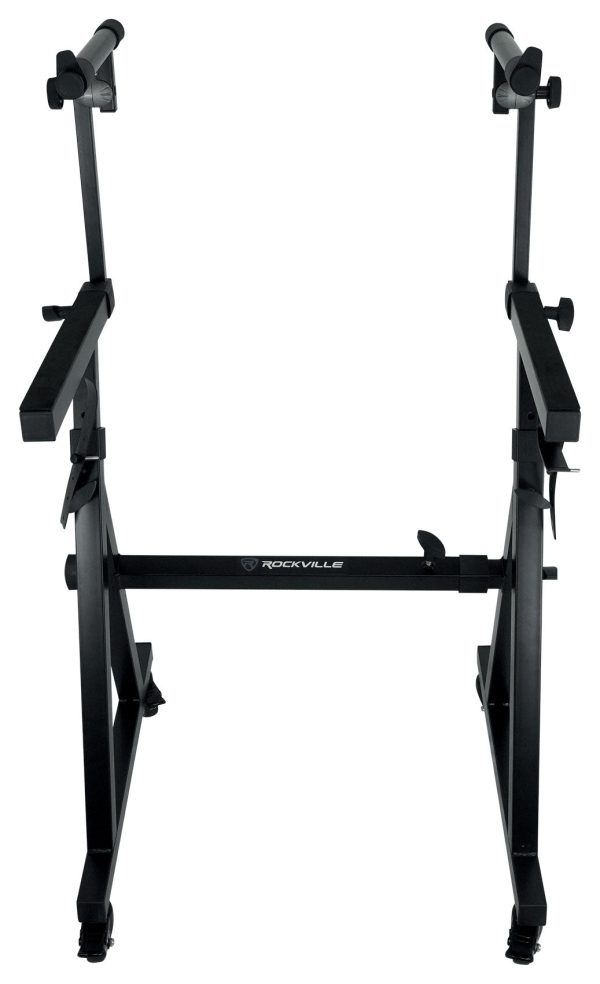 Rockville Z45W 2-Tier Keyboard Stand+Wheels Fits Arturia Keylab Essential 61 For Discount