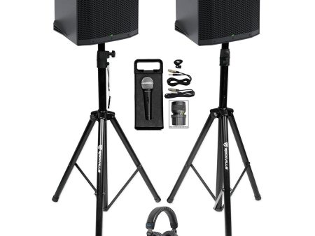 DJ Package w  (2) Mackie Thump212 12  Powered Speakers+Stands+Headphones+Mic Online Sale