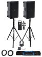 DJ Package w  (2) Mackie Thump212 12  Powered Speakers+Stands+Headphones+Mic Online Sale