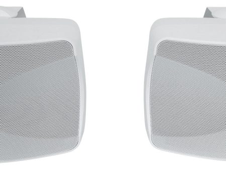 Pair Rockville WET-44 PRO Dual 4  4-Way Swivel 70V Commercial Speakers in White Discount