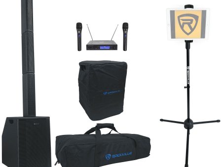 Rockville TITAN ARRAY Karaoke Machine System+Subs+(2) Wireless Mics+Tablet Stand on Sale