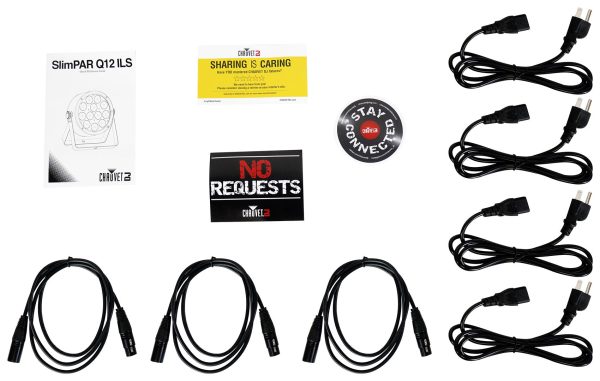 Chauvet DJ SlimPACK Q12 ILS (4) SlimPAR Q12 ILS Lights+Cables+Bag+DMX Controller Supply