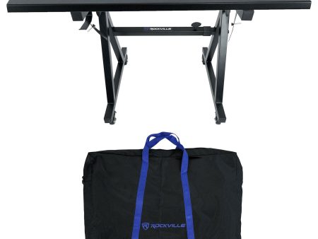 Rockville Z40W Z-Style Keyboard Stand w  Wheels+Bag+Shelf to Turn Into DJ Table Online Sale