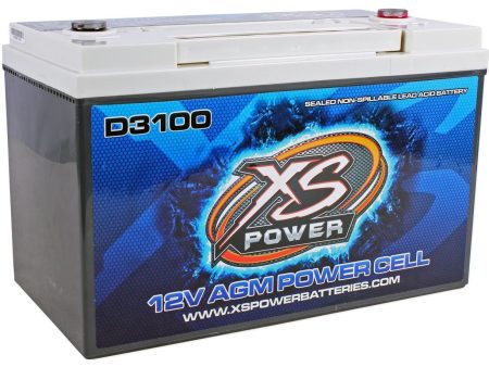 XS Power D3100 5000 Amp AGM Power Cell Car Audio Battery + Terminal Hardware Supply