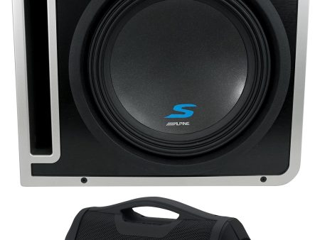 Alpine S-SB12V 12  600 Watt Subwoofer+Ported Sub Box+Portable Bluetooth Speaker Online now