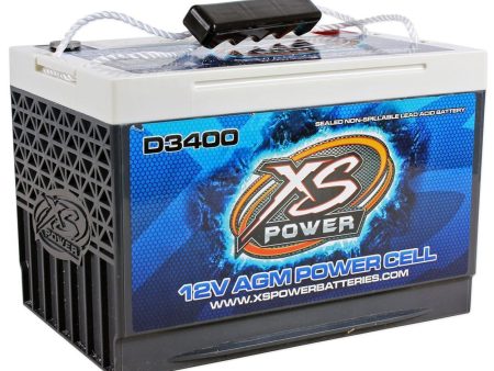 XS Power D3400 3300 Amp AGM Power Cell Car Audio Battery + Terminal Hardware Online Hot Sale