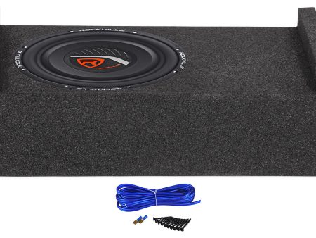 Rockville W10T4-S4 10  1200w Shallow Car Subwoofer+Bedlined Sub Enclosure Box Online Sale