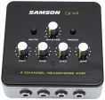 SAMSON QH4 4-Channel Studio Podcast Headphone Amplifier+(2) Bluetooth Speakers For Sale