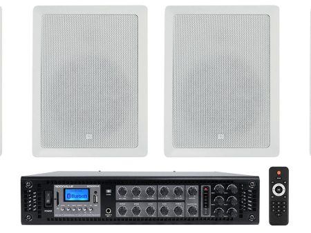 (4) JBL CONTROL 128 WT 8  50w Commercial 70v In-Wall Speakers+Amp For Restaurant For Discount