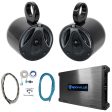 (2) MTX 6.5  150w Black Marine Boat Wakeboard Tower Speakers+Amplifier+Wires Online