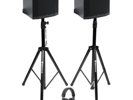 DJ Package w  (2) Mackie Thump212 12  1400w Powered Speakers+Stands+Headphones Hot on Sale