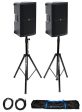 (2) Mackie Thump212 12  1400w Powered DJ PA Speakers+Stands+Cables+Bag Thump 212 Online now