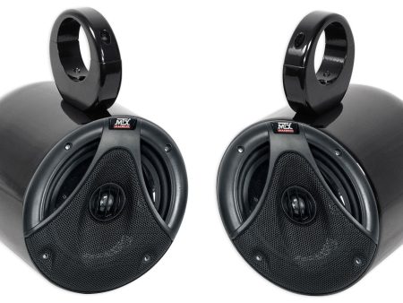 (2) MTX 6.5  150 Watt Black Marine Boat Wakeboard Tower Speakers w Crossover Online now