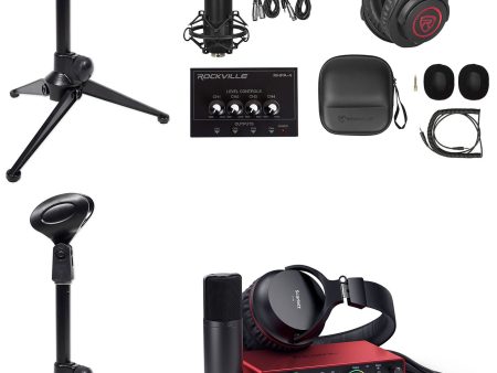 Recording Bundle w  Scarlett 2i2 Studio 4th Gen Interface+Mics+Headphones+Stands For Cheap